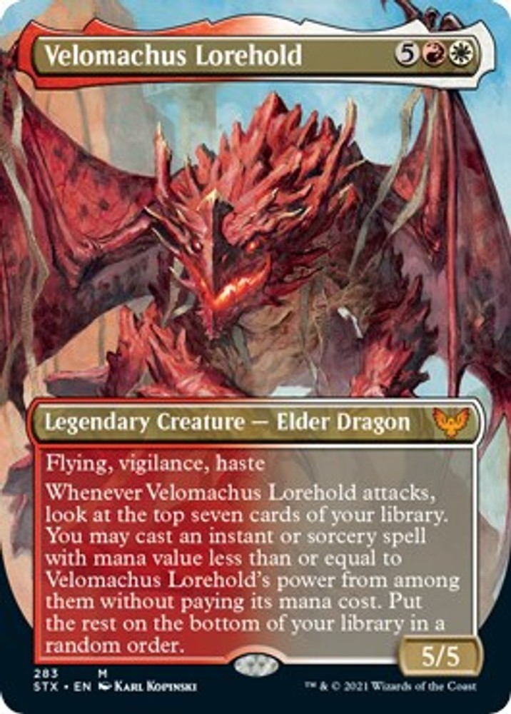 Velomachus Lorehold (Borderless) Strixhaven: School of Mages NM 283 Velomachus Lorehold (Borderless) Strixhaven: School of Mages NM 283