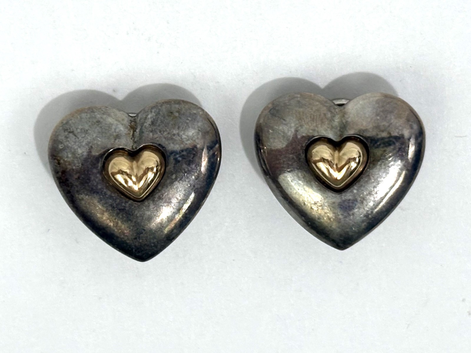 Joseph Esposito ESPO SIG 925 Sterling Silver 14K Heart Clip-On Earrings Joseph Esposito ESPO SIG 925 Sterling Silver 14K Heart Clip-On Earrings