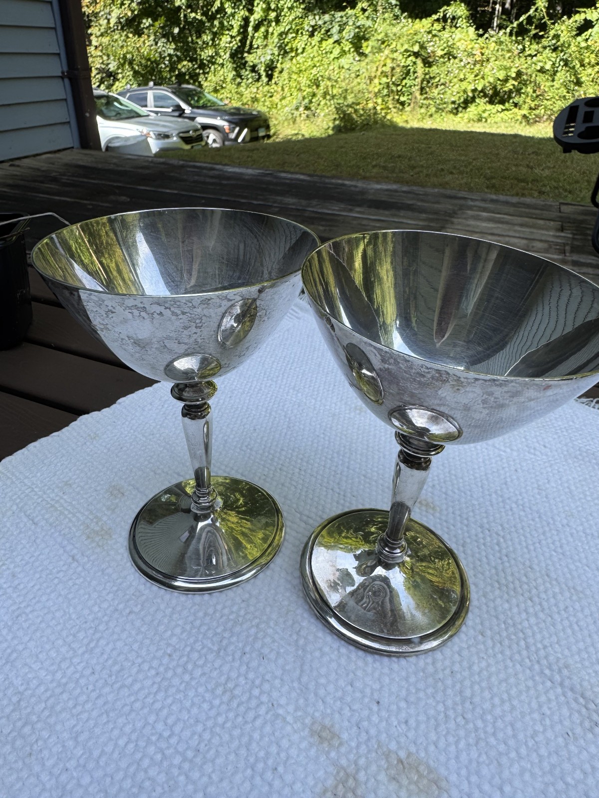 Tiffany and Co. Wine Goblets Sterling Silver Set of 8, Vintage Tiffany and Co. Wine Goblets Sterling Silver Set of 8, Vintage