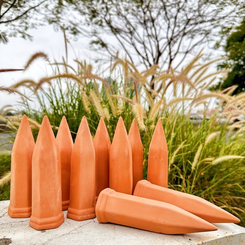 6 Pack Terracotta Natural Self-Watering Spikes Automatic Plant Waterers Garden