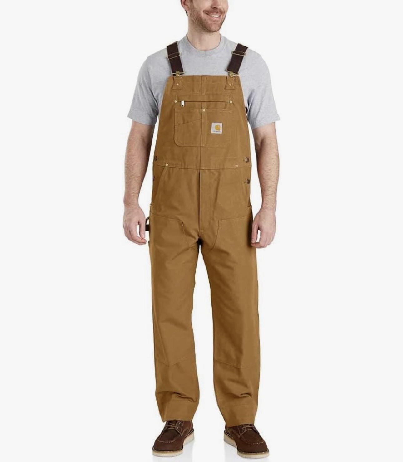 Carhartt Iconic RO1 Duck Bib Overall Mens Size 36 x 32 Relaxed Fit Zipper Fly 