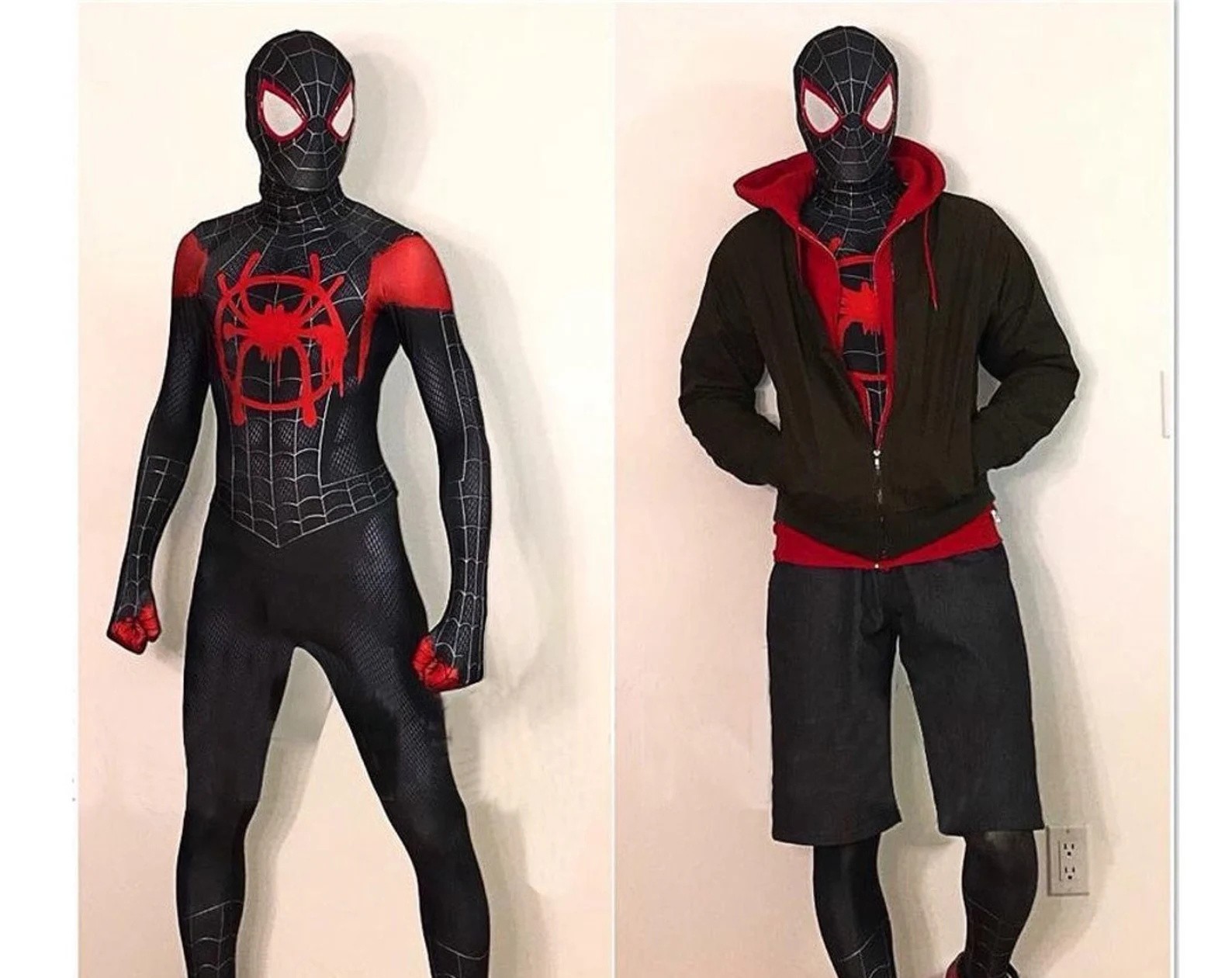 Miles Spiderman Jumpsuit Into the Spider Verse Kids Adult Costume Cosplay Miles Spiderman Jumpsuit Into the Spider Verse Kids Adult Costume Cosplay