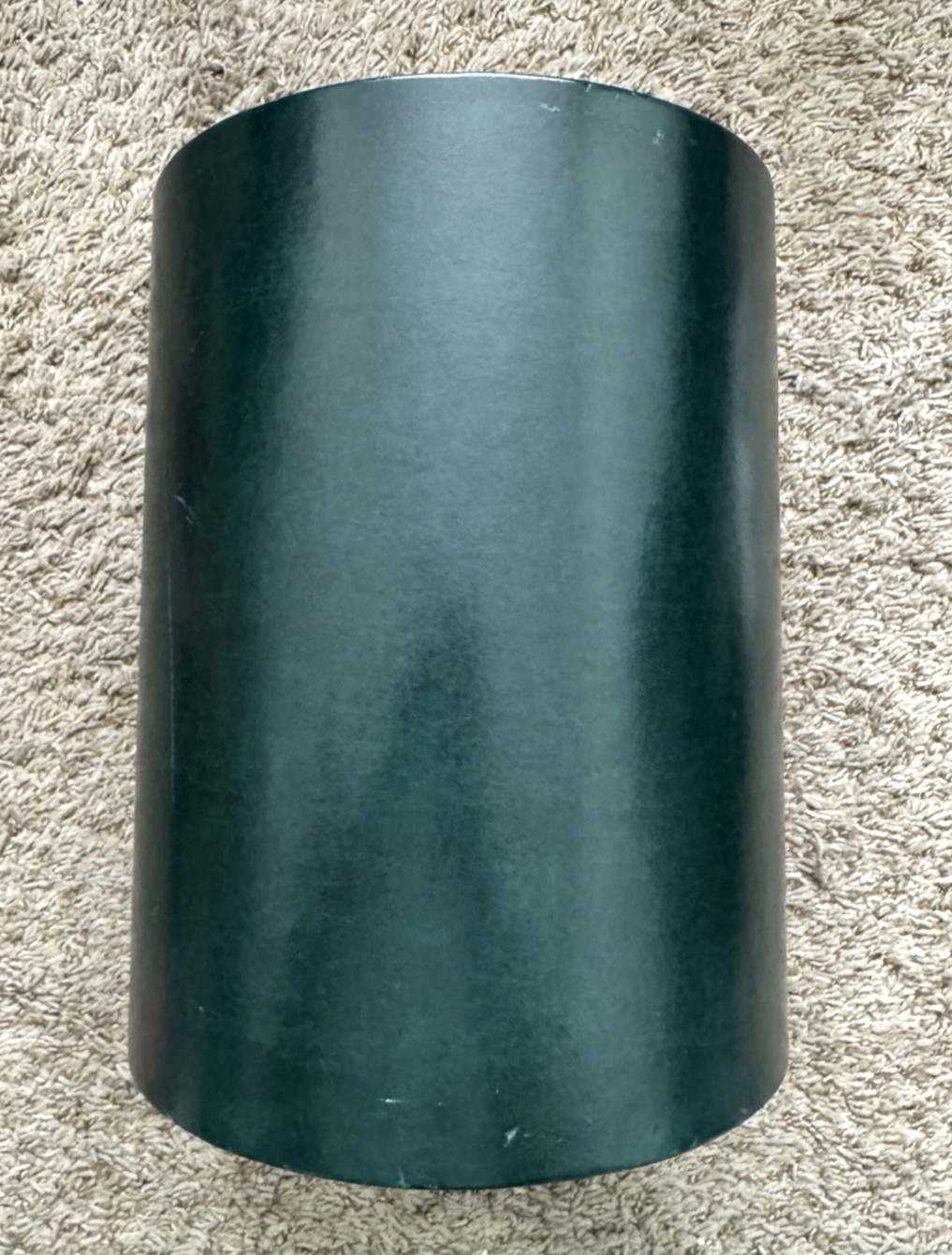 Stuart Kern America Leather Wastebasket Dark Green Rare Italian Leather13.5x10.5