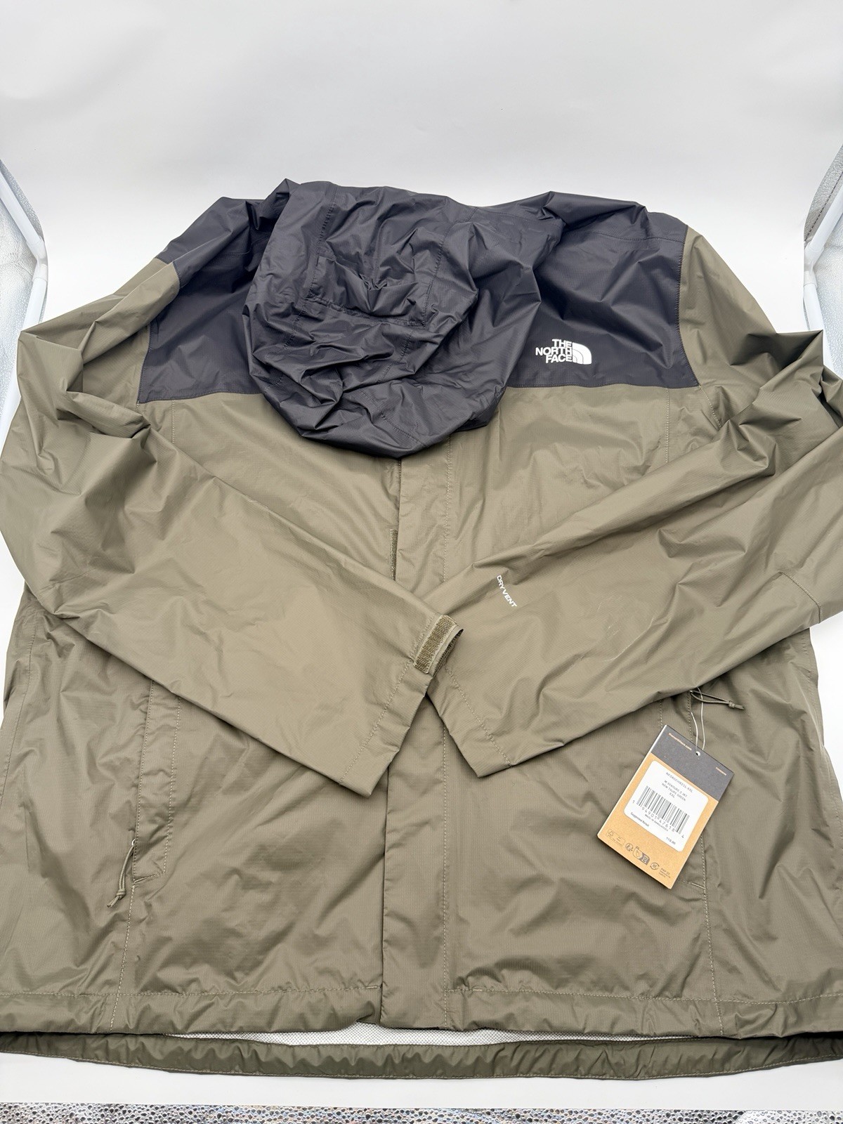 The North Face Venture 2 Rain Jacket Men\'s XXL 2XL Waterproof - Taupe Green NWT