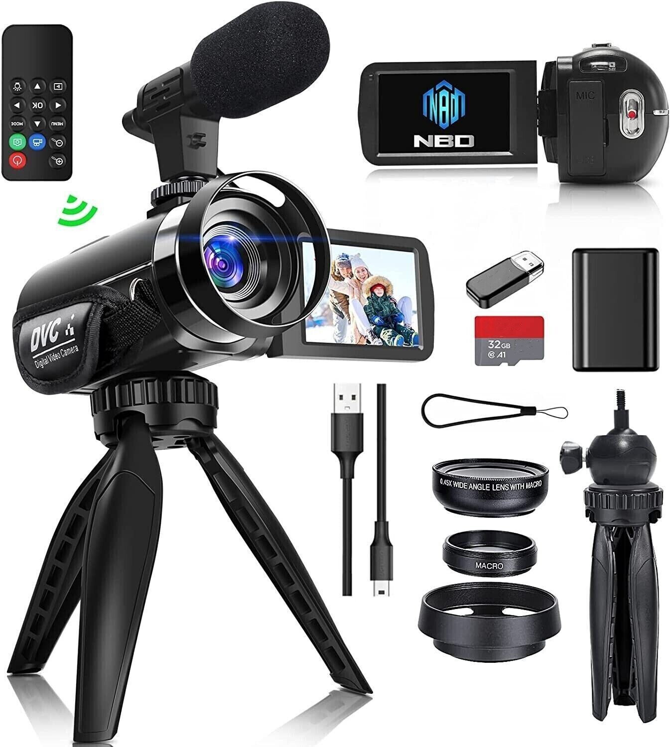 Video Camera Camcorder 2.7K 42MP 18X Vlogging Camera for YouTube with Microphone
