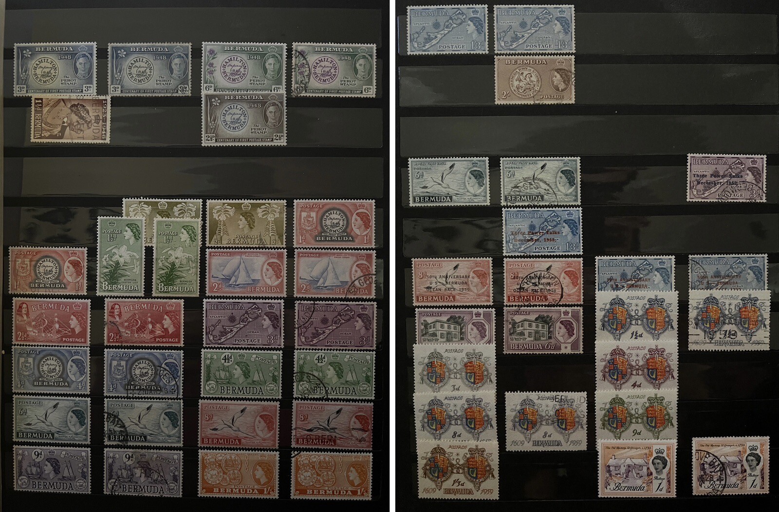NICE BERMUDA MINT AND USED STAMPS LOT, HAMILTON, OVERPRINTS, SHIELDS & MORE