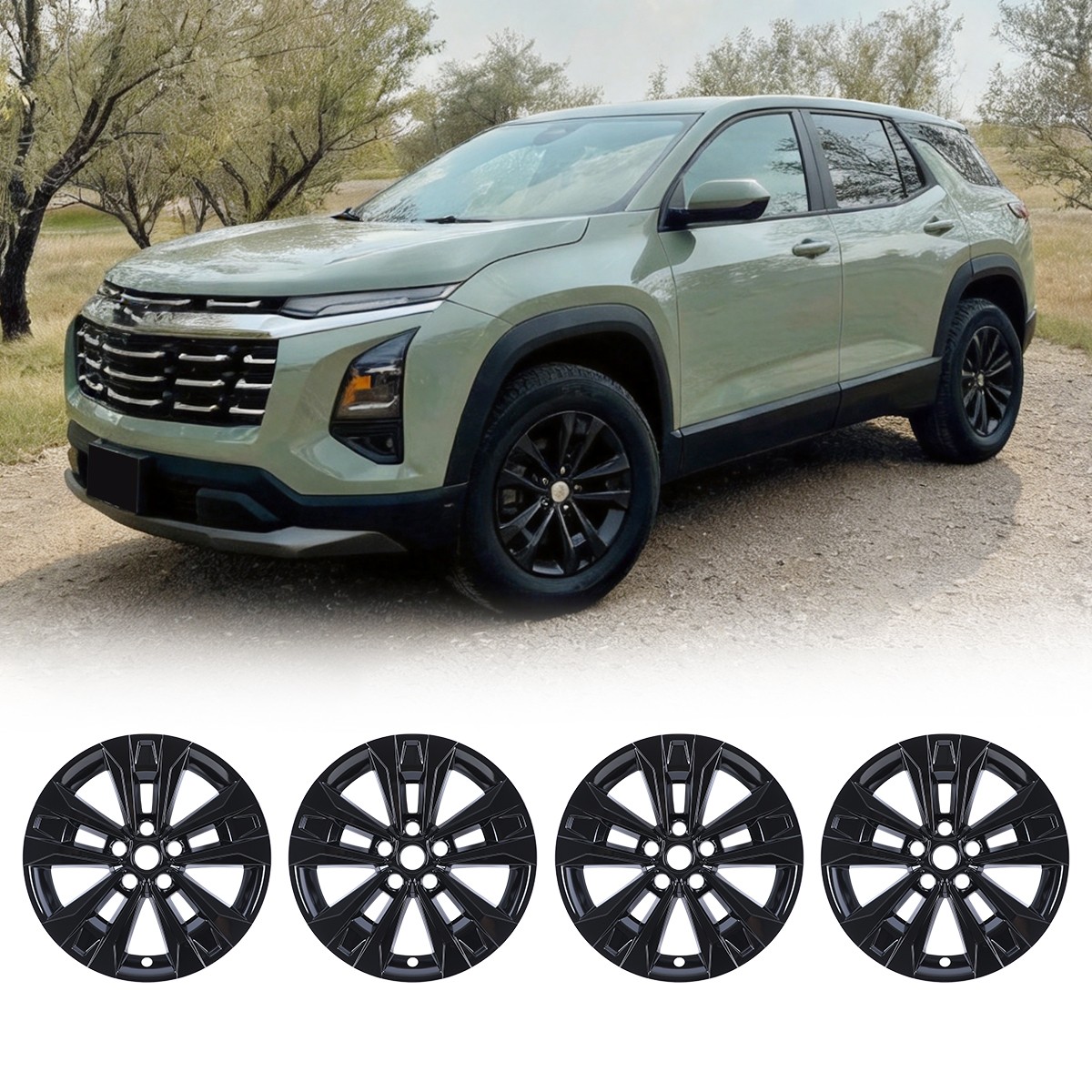 17in Lacquer Hubcaps for 2025-27 CHEVROLET EQUINOX LT Alloy Wheel Skins Set of 4