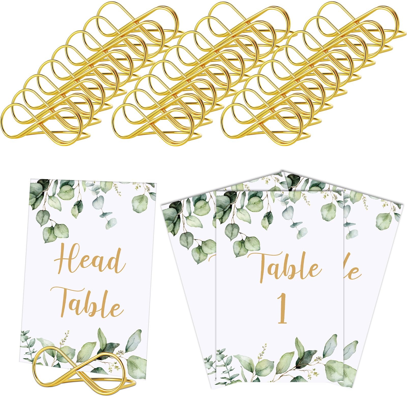 Marspark 26 Sets Wedding Table Numbers with Gold Table Holders,Gold