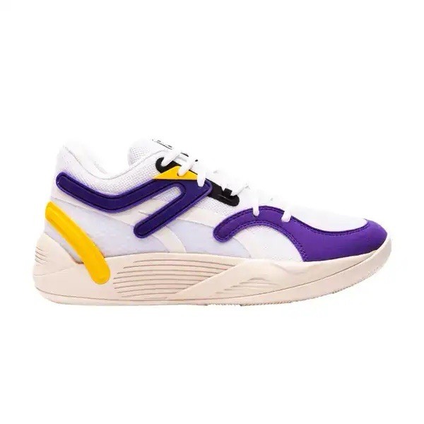 Puma TRC Blaze Court Men’s White Spectra Gold Sneakers 376582-07 Size 12 New