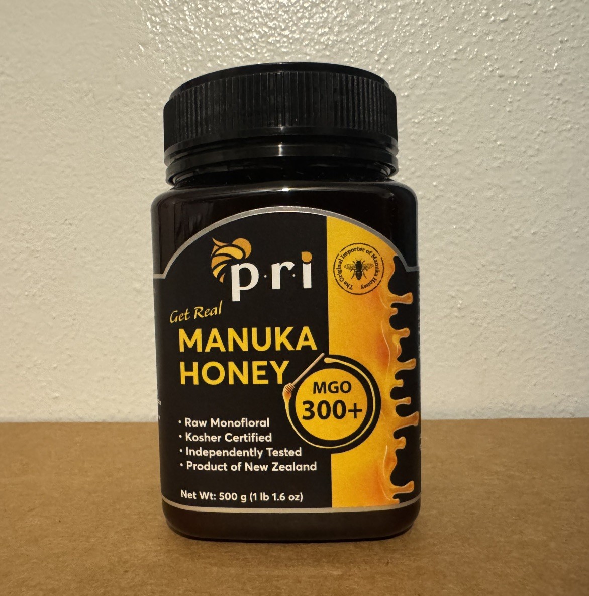 P.R.I New Zealand 100 % Raw Manuka Honey, MGO 300+ Net Wt: 500 g (1 lb 1.6 oz)