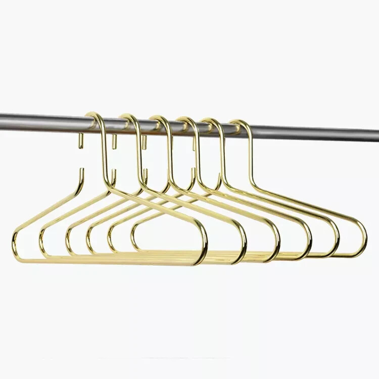 Bag-a-Vie Deluxe Gold Metal Closet Clothing Hangers - 6Pack