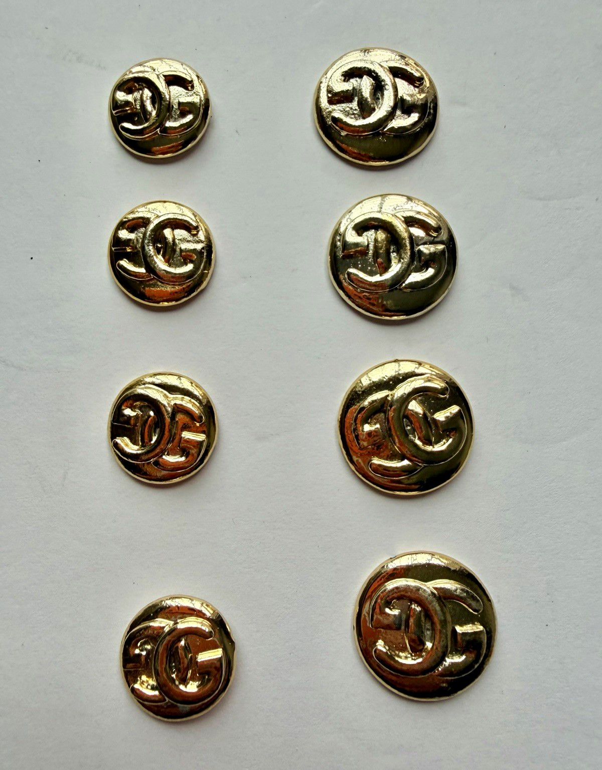 Authentic Vintage Gucci Gold Blazer Buttons Set of 8 Mixed 24mm 19mm Non-Mag