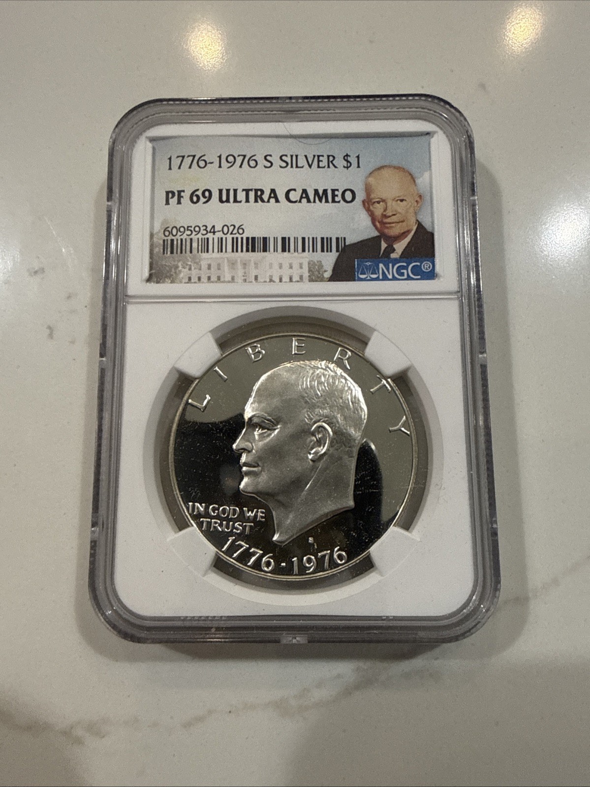 1776-1976 S Eisenhower “Ike” Silver Dollar, Bicentennial, NGC PF 69 Ultra Cameo