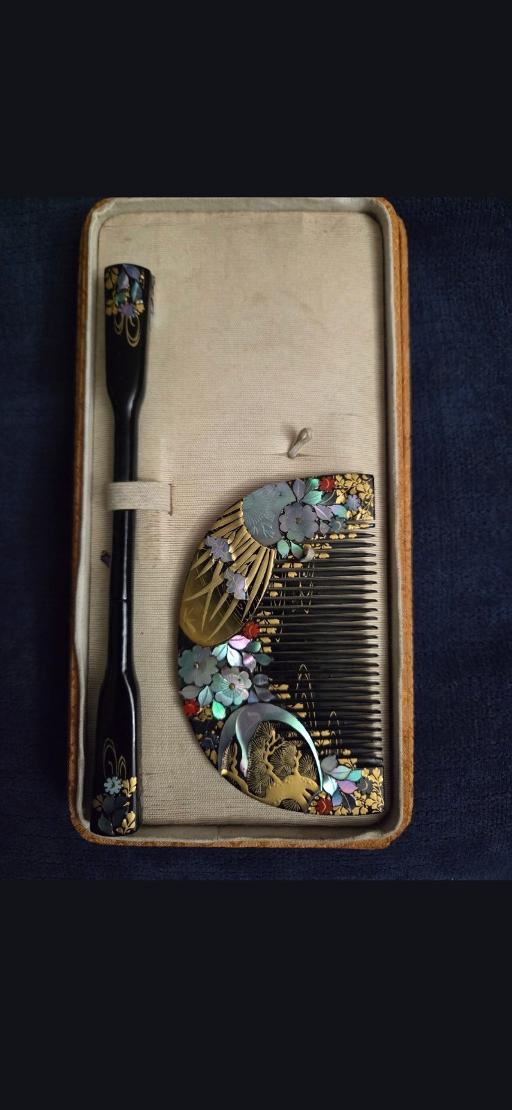 vintage kushi and kogai hair ornament set vintage kushi and kogai hair ornament set