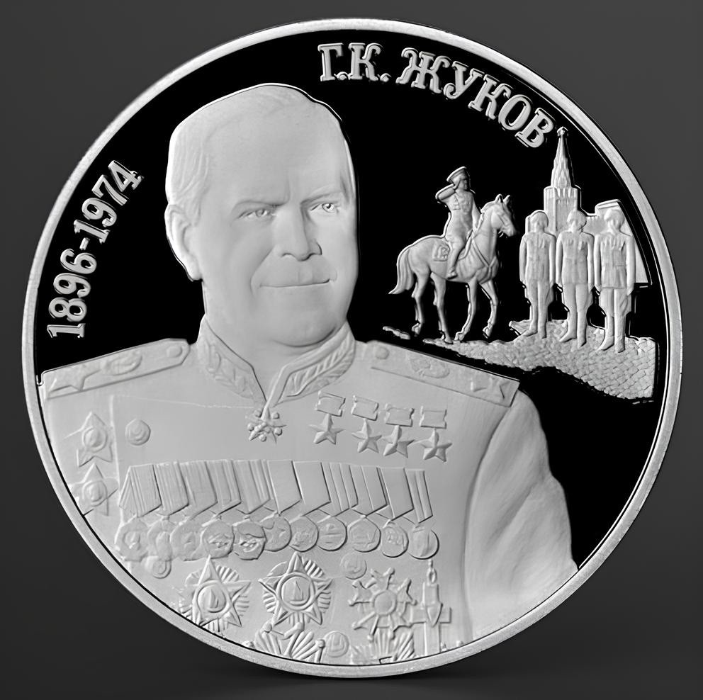 2025 Transnistria Silver Coin Georgy Zhukov USSR Marshal Victory WWII 10 rubles
