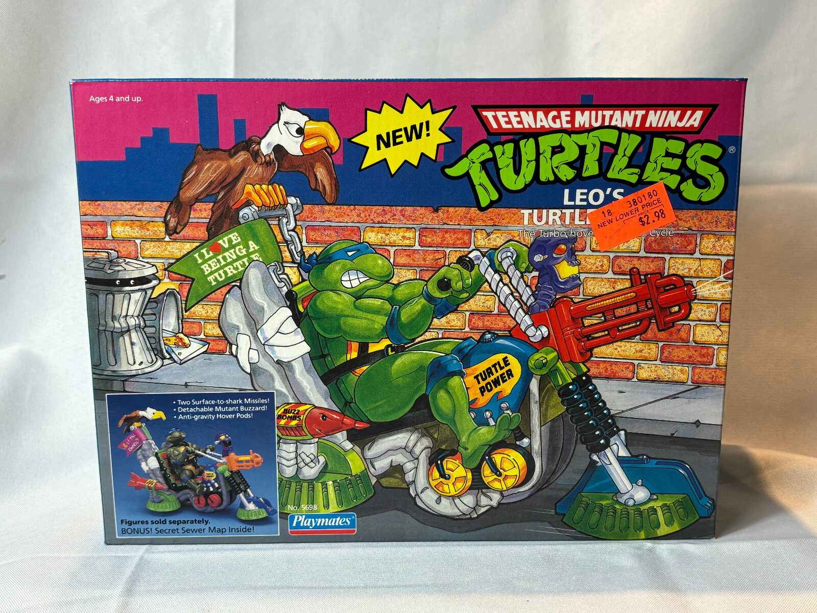 1991 Playmates Toys TMNT LEO\'S TURTLE TRIKE Factory Sealed In Box