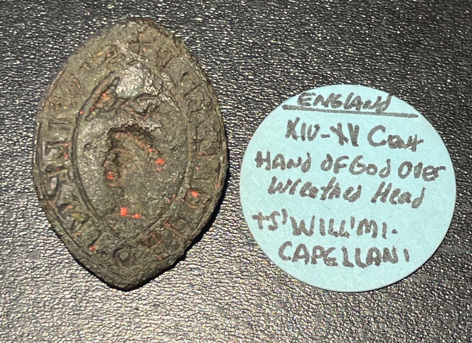 13th-15th Century AD England Medieval 'William The Chaplain' Vesica Seal Matrix 13th-15th Century AD England Medieval 'William The Chaplain' Vesica Seal Matrix