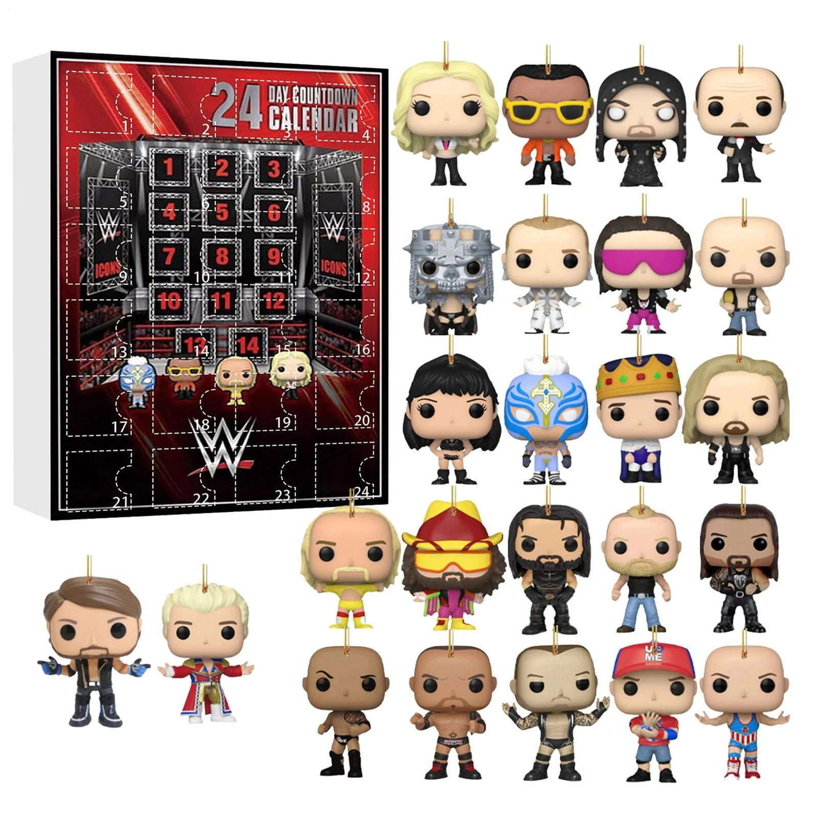 2025 WWE 24th Countdown Advent Calendar 24 Days Of Delicate 2D Character Pendant