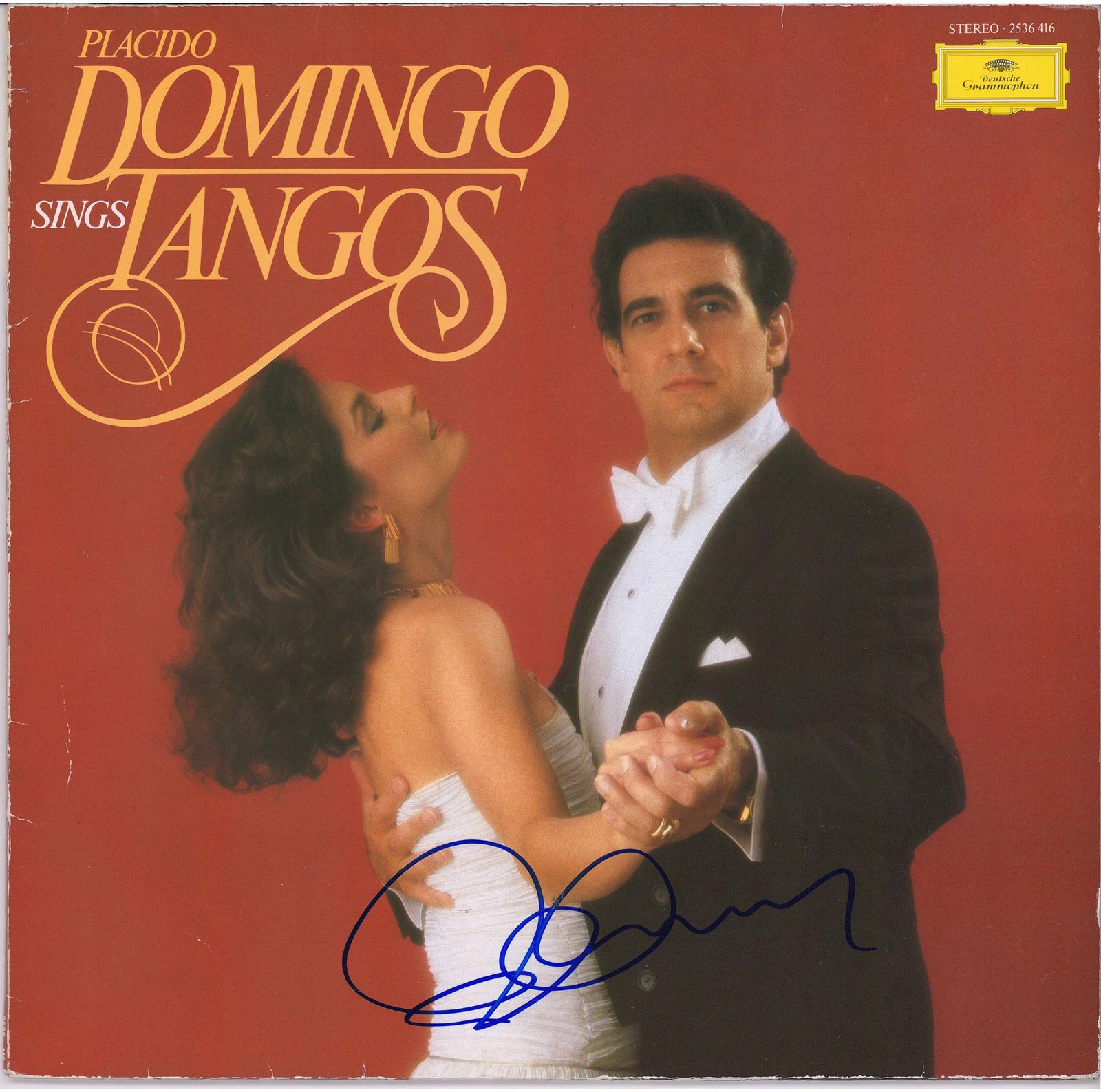 Placido Domingo Signed Placido Domingo Sings Tangos Album Cover - PSA/DNA COA