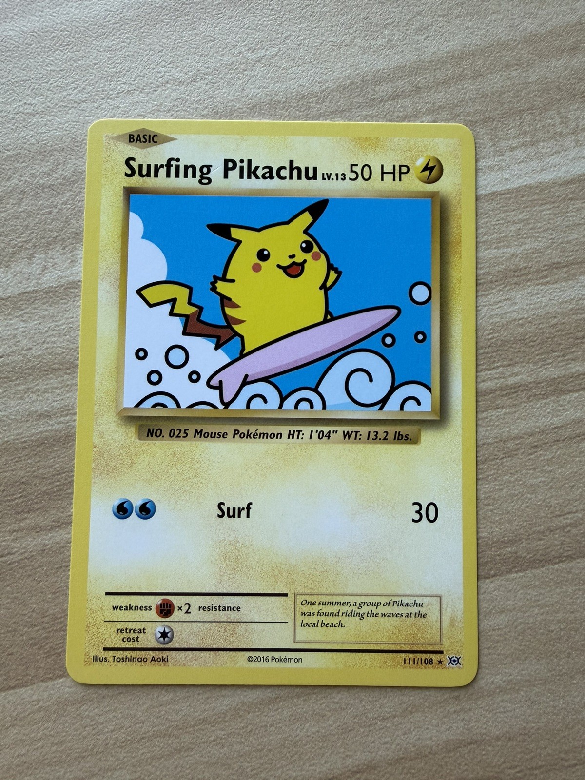 Pokémon Surfing Pikachu Evolutions 111/108 Regular Secret Rare Pack Fresh Pokémon Surfing Pikachu Evolutions 111/108 Regular Secret Rare Pack Fresh