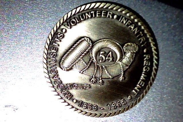 1863-1865  Civil War 54th, 1st Colored, Glory Regiment Bronze Com. Token