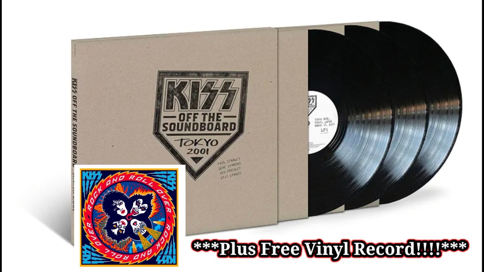 Kiss - Kiss Off the Soundboard: Tokyo 2001 (3 LP) New Sealed Vinyl+ FREE BONUS Kiss - Kiss Off the Soundboard: Tokyo 2001 (3 LP) New Sealed Vinyl+ FREE BONUS
