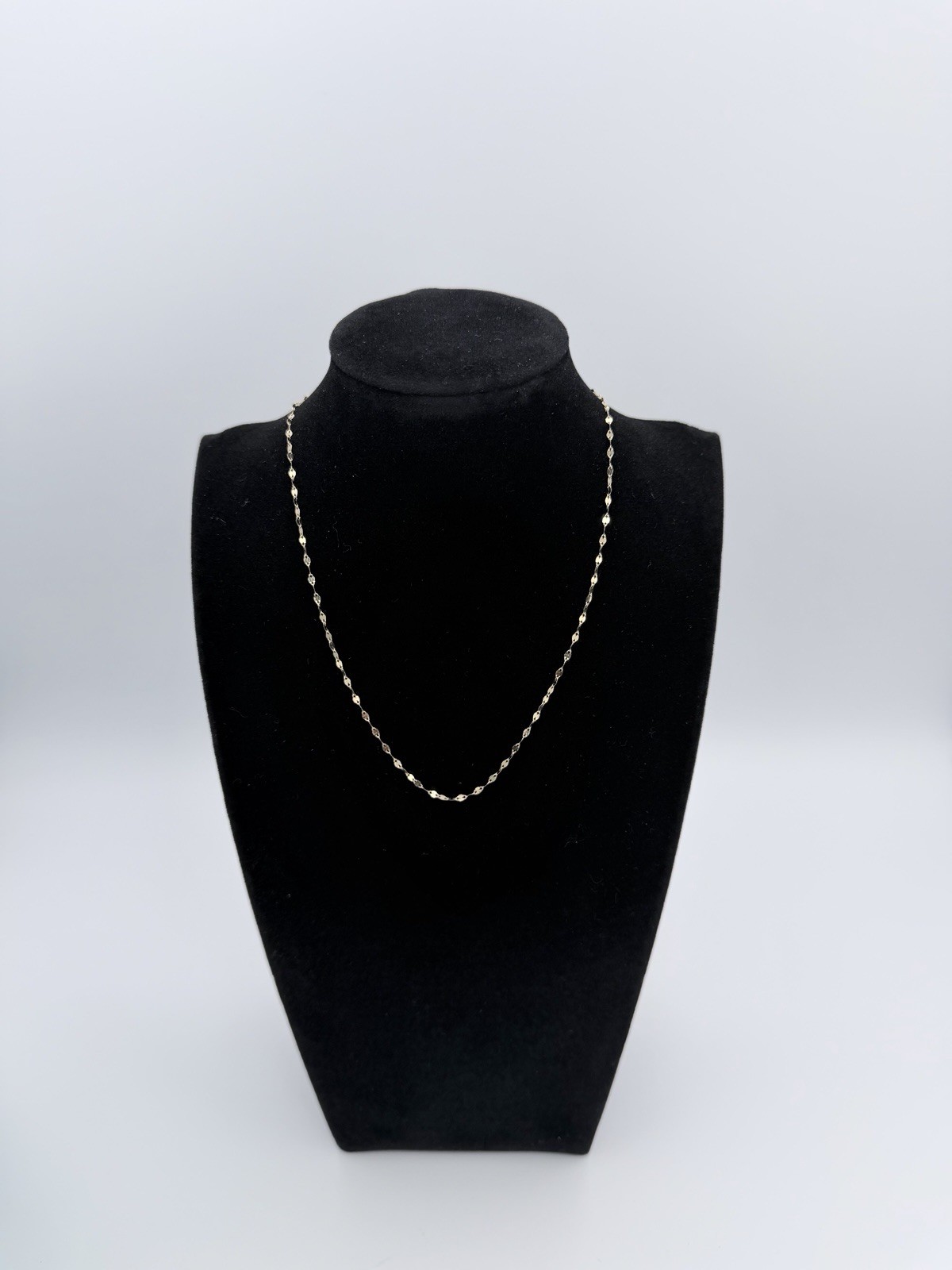 New 14K Yellow Gold Mirror Link Chain Necklace 1.8mm 16in