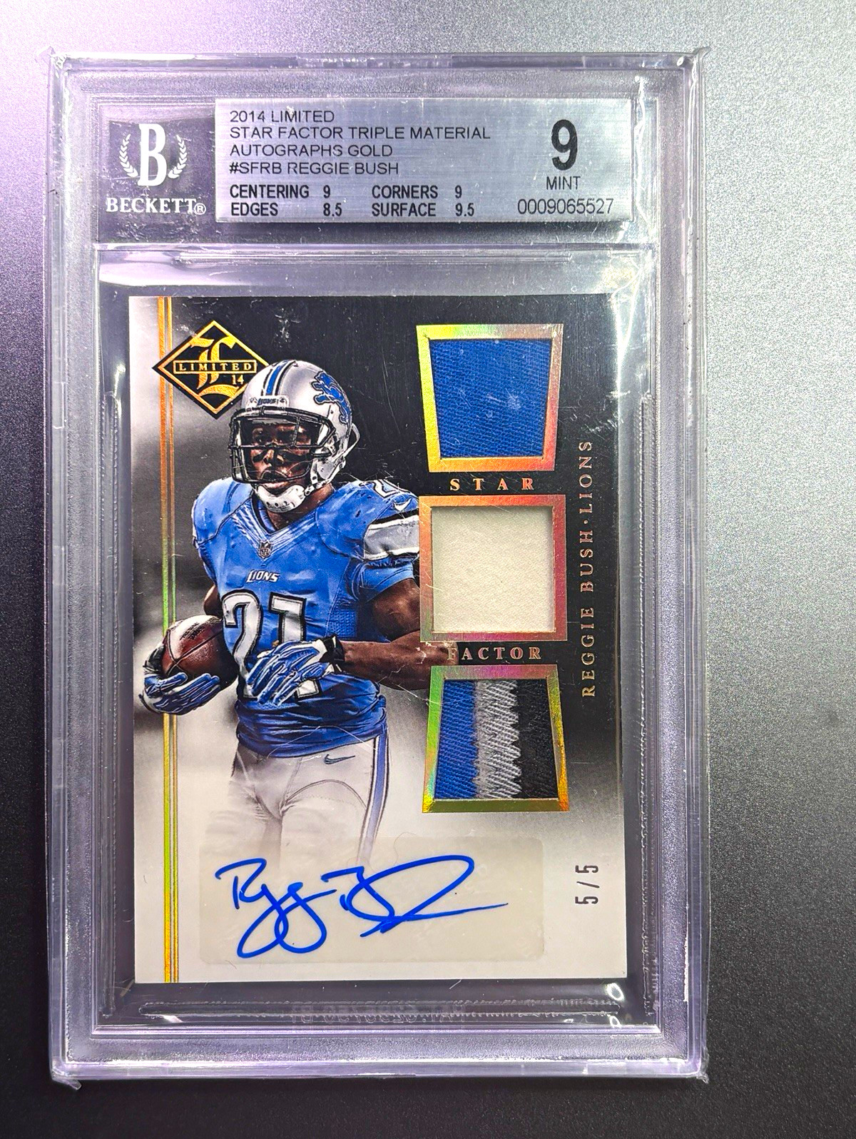 Panini 2014 Limited Reggie Bush Lions Star Factor Gold Auto Patch SF-RB 5/5 Panini 2014 Limited Reggie Bush Lions Star Factor Gold Auto Patch SF-RB 5/5