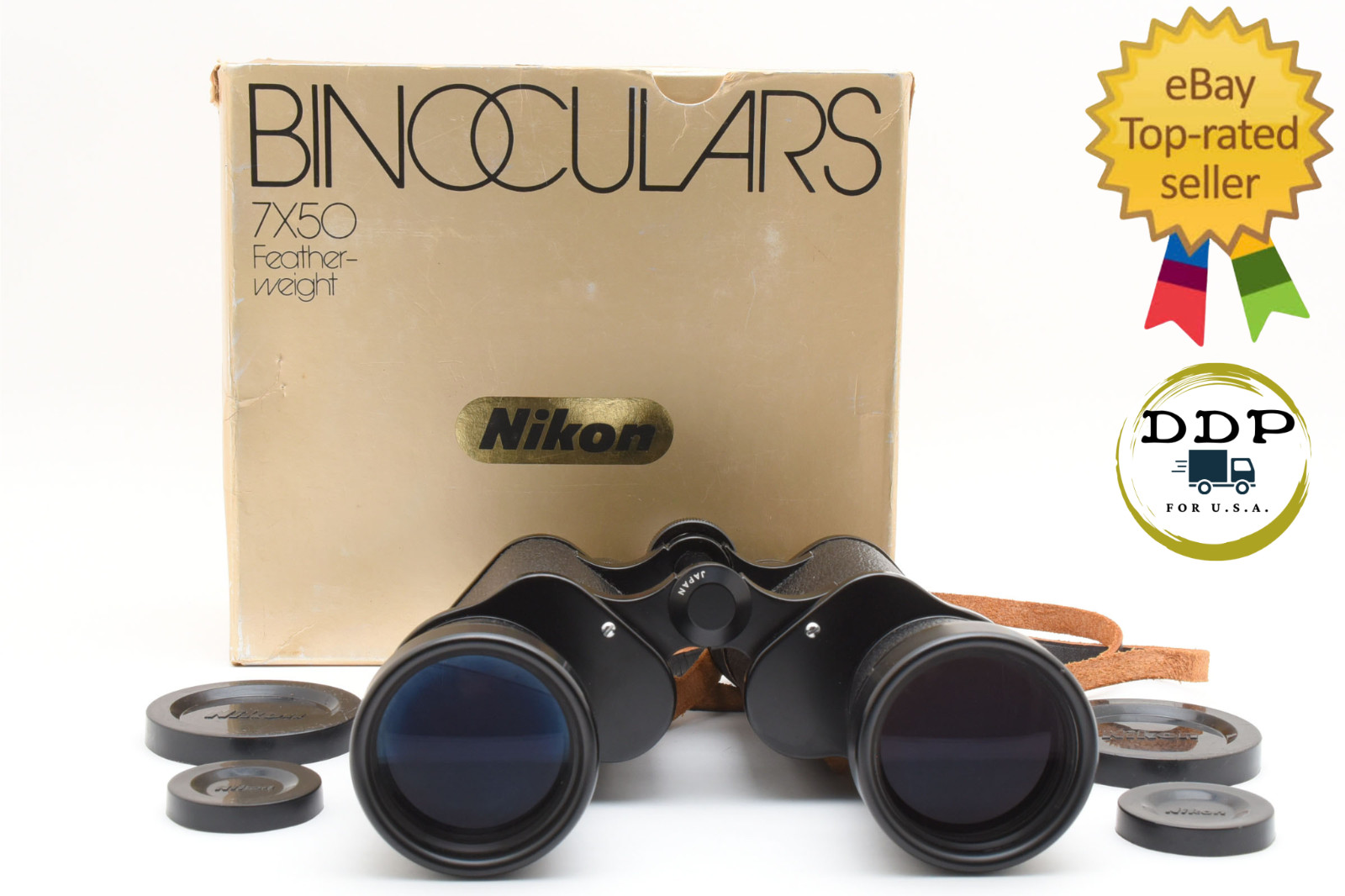 [ N Mint In Box ] Nikon Binoculars 7x50 7.3° Black Vintage Lens From JAPAN