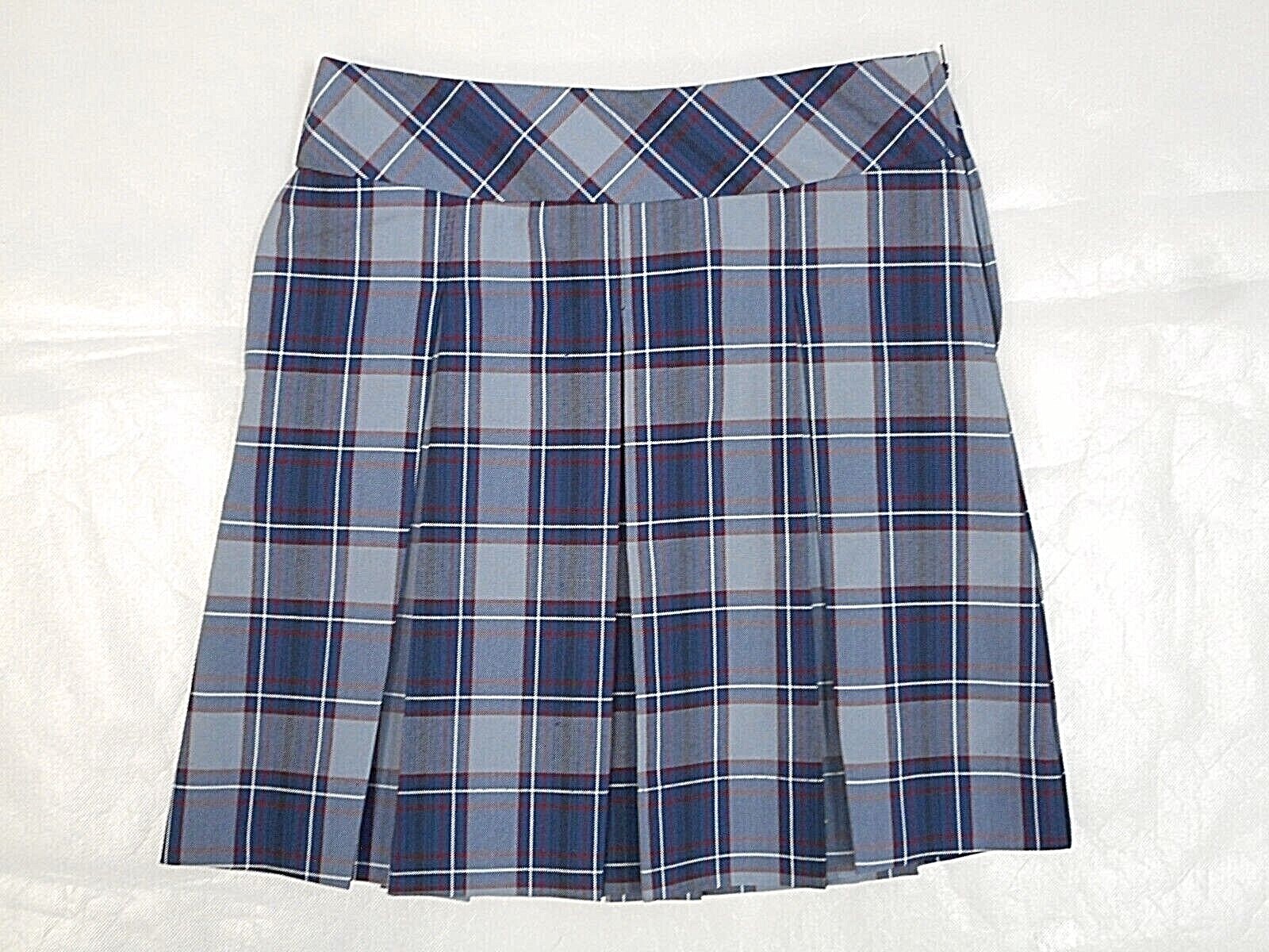 Girls R/K Blue Plaid Kick Pleat Uniform Skirt Size 12 Girls R/K Blue Plaid Kick Pleat Uniform Skirt Size 12