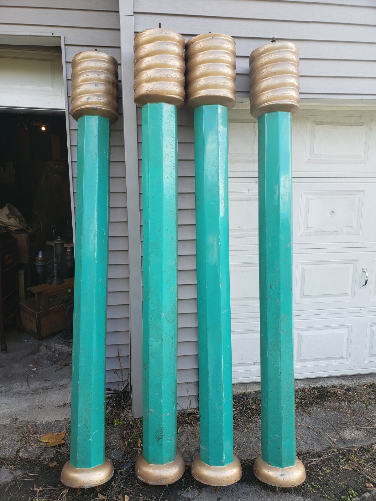Vintage 8\' round Columns From Movie Theater Art Deco Space Age machine 