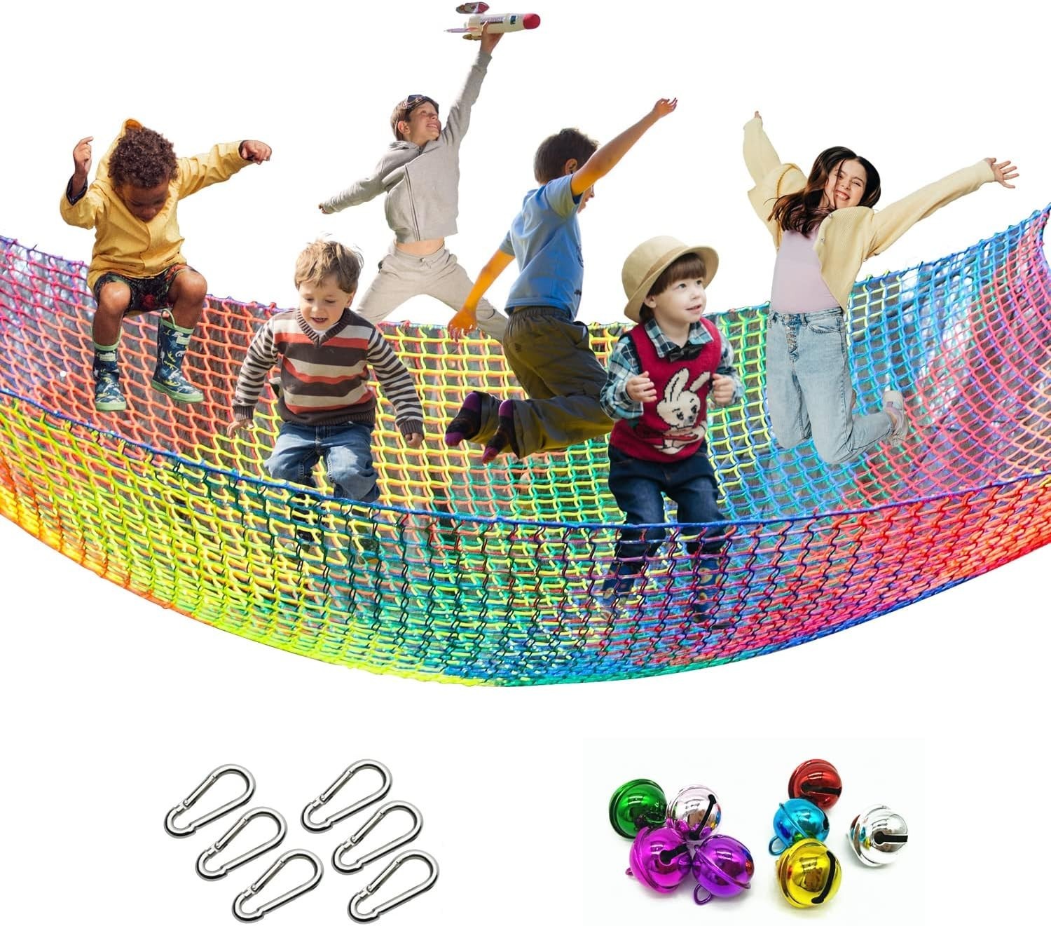 Climbing Cargo Net, 6.5\' X 9.8\' Double Layers Playground Safety Net, Kids Backya Climbing Cargo Net, 6.5\' X 9.8\' Double Layers Playground Safety Net, Kids Backya