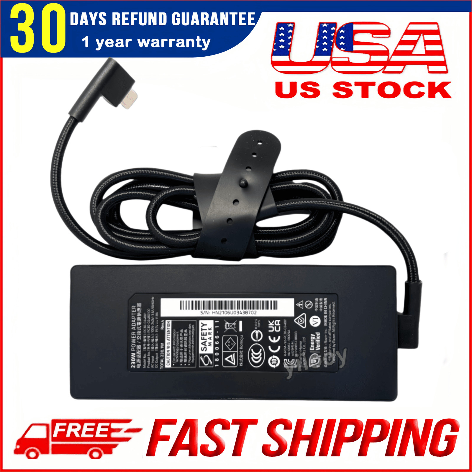 Genuine Power Adapter Charger 230W RC30-024801 for Razer Blade 14\