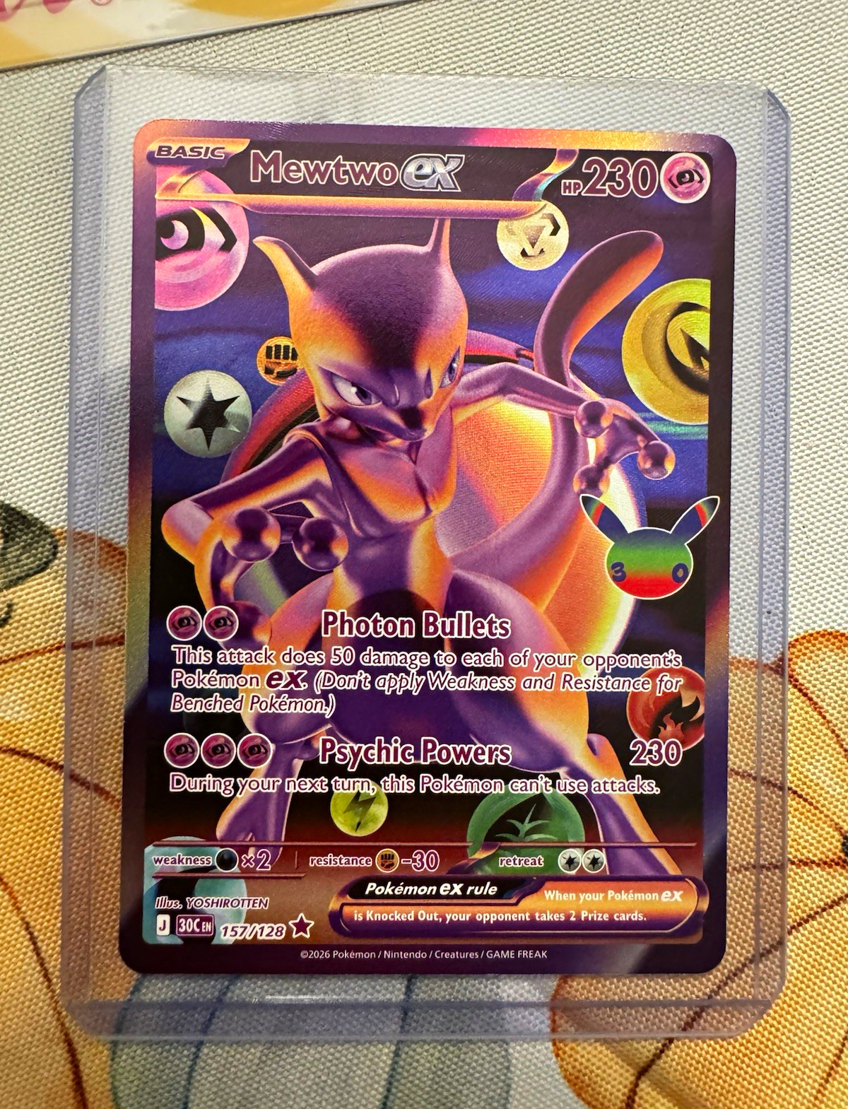 Mewtwo EX 157/128 Futuristic Rare - Pokemon ME: 30th Celebration NM / MNT NEW