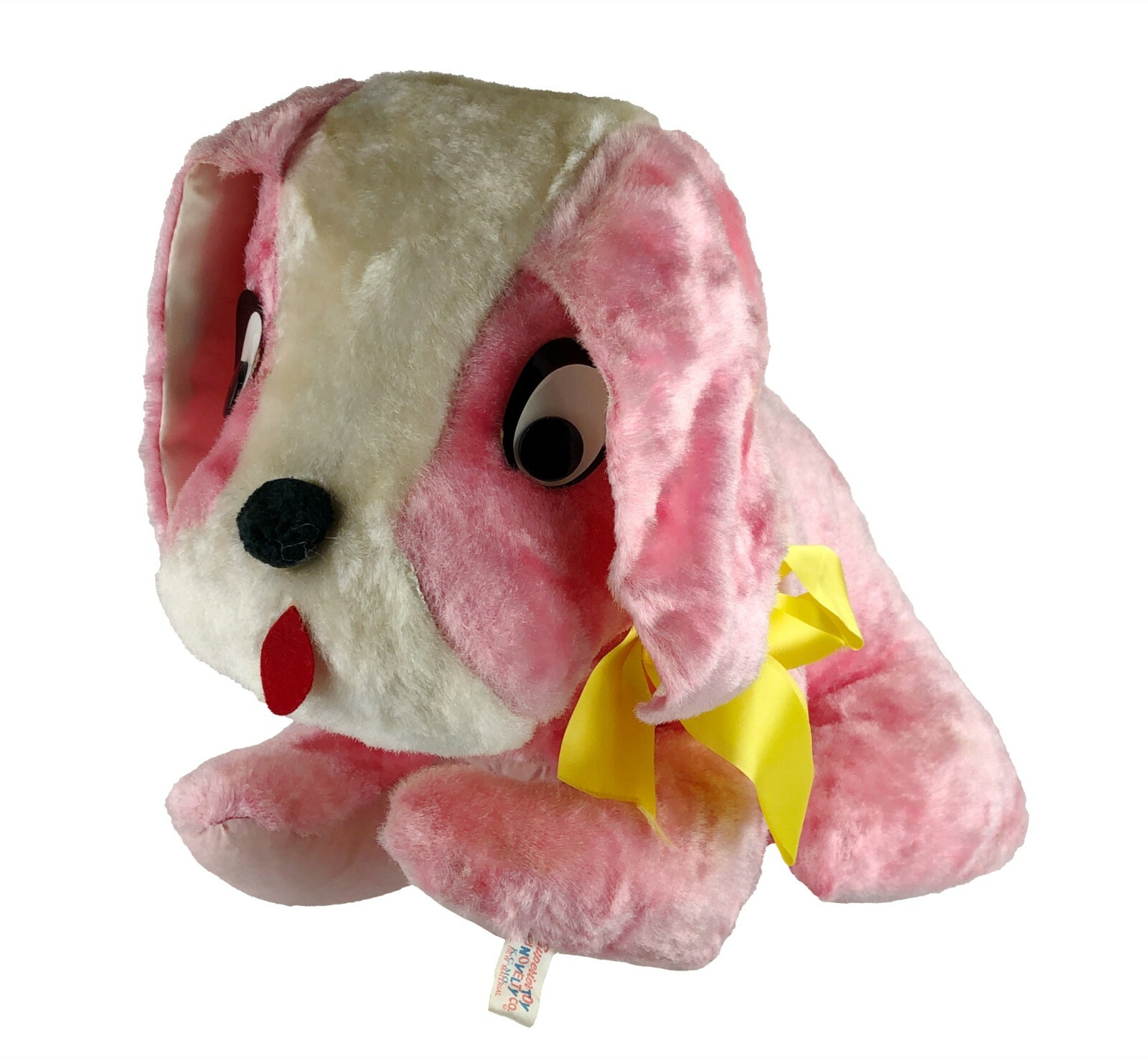Superior Toy Novelty Pink White Plush Puppy Dog Carnival Fair Prize Bow 18\