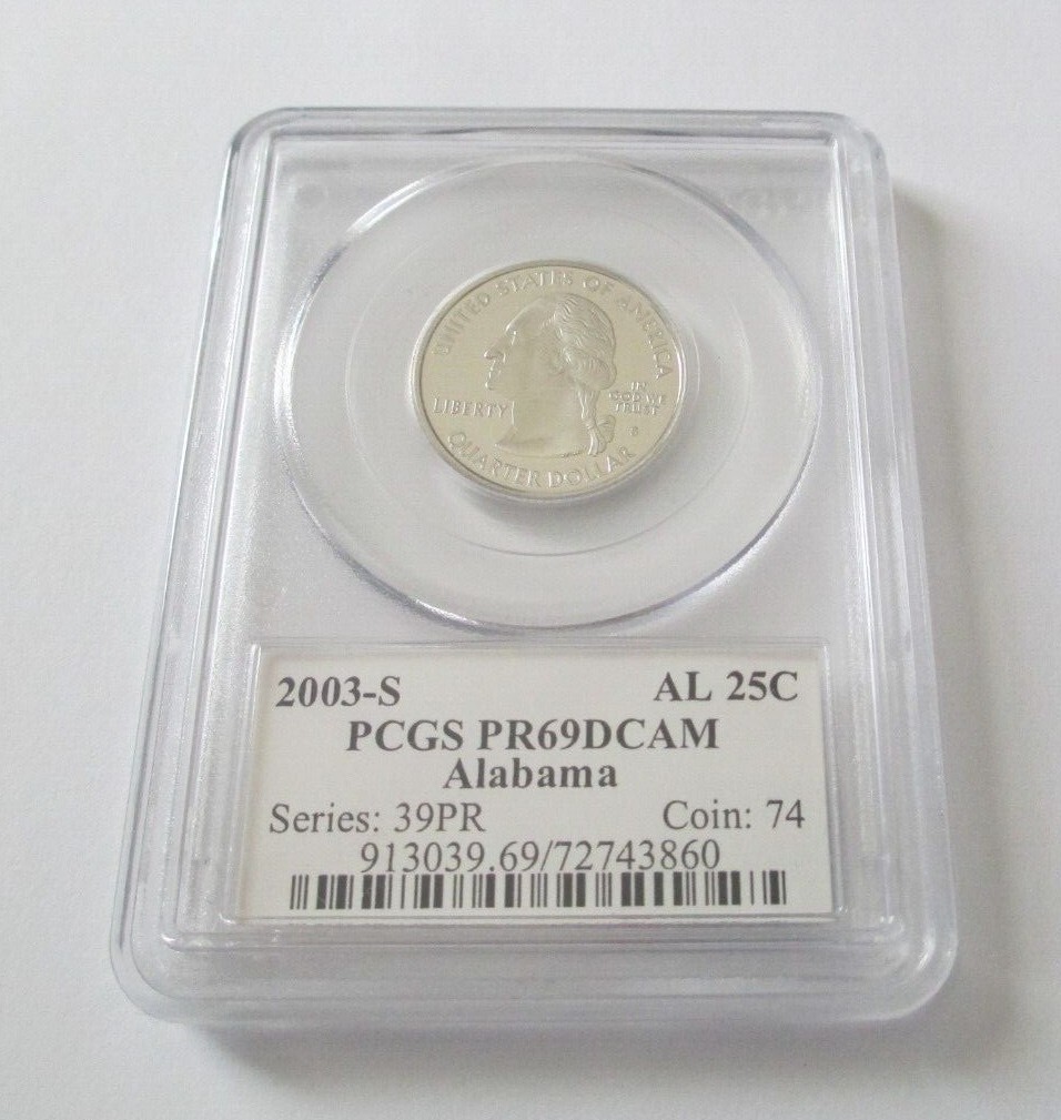 2003-S AL 25C ALABAMA PCGS PR69DCAM PROOF QUARTER PCGS #913039.69/72743860 2003-S AL 25C ALABAMA PCGS PR69DCAM PROOF QUARTER PCGS #913039.69/72743860