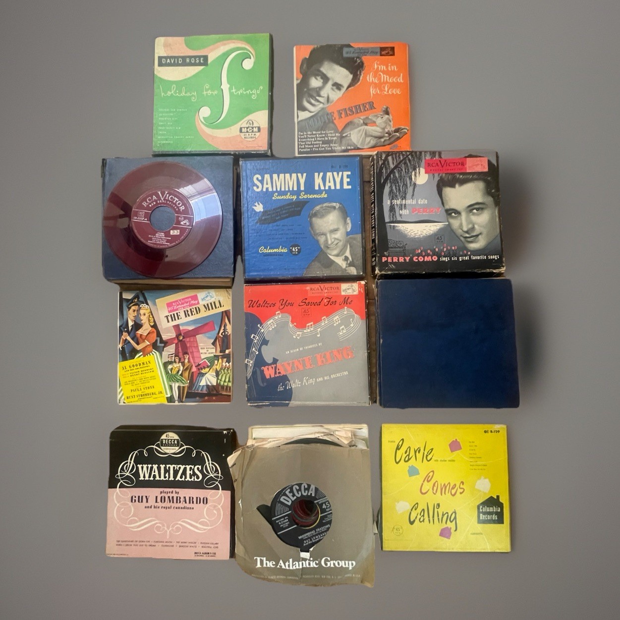 Lot of Vintage 1950s 45 Vinyl Bing Crosby Tony Bennett Mahalia Jackson etc