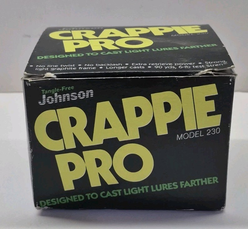 Vintage Johnson Crappie Pro 230 casting reel made in USA w/Line Tested Working