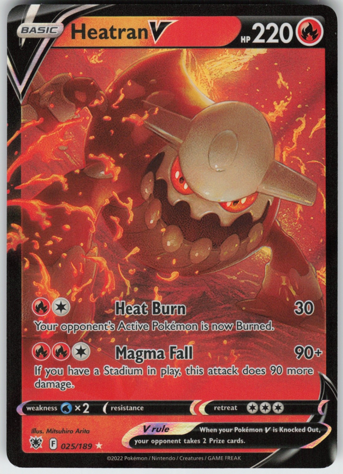 UR - 02 Holo Heatran V 025/189 Ultra Rare SWSH10: Astral Radiance UR - 02 Holo Heatran V 025/189 Ultra Rare SWSH10: Astral Radiance