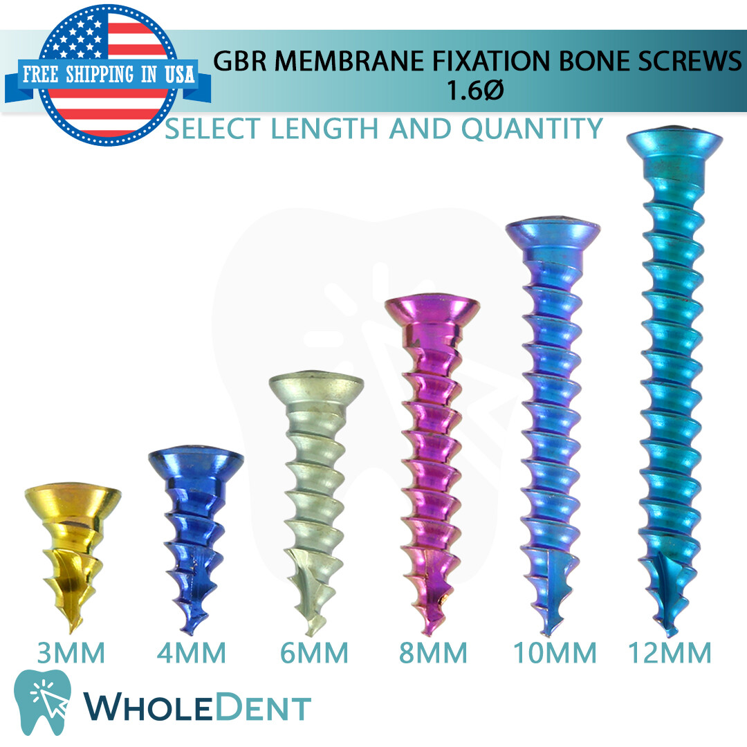 GBR Self Tapping Titanium Membrane Fixation Screw Dental Dentistry Ø1.6mm