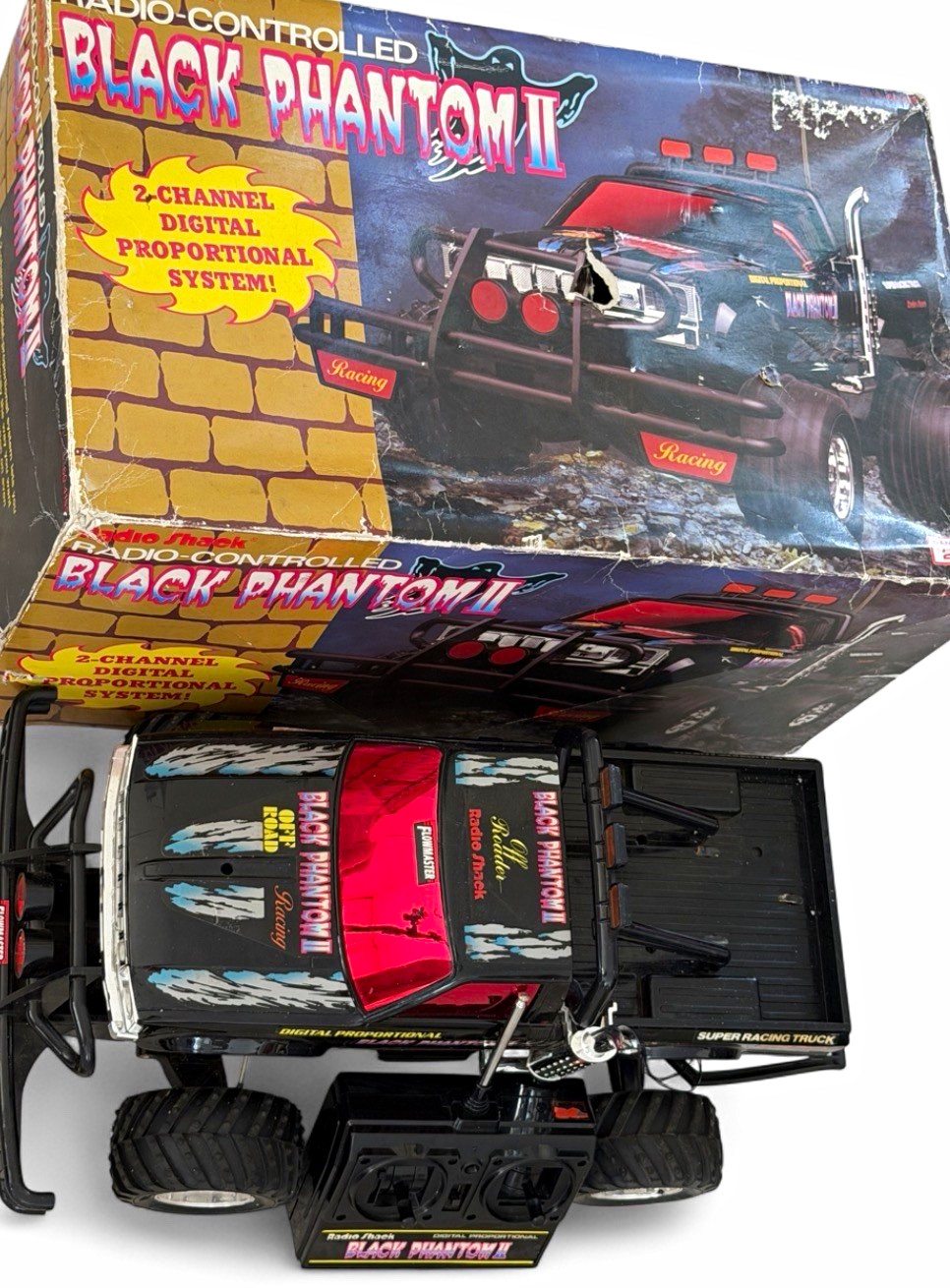 RadioShack Black Phantom II RC Racing Truck w/ Controller & 9.6V Battery AS IS RadioShack Black Phantom II RC Racing Truck w/ Controller & 9.6V Battery AS IS