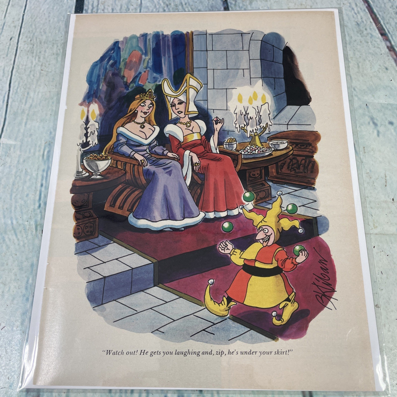 1982 Sexy Adult Cartoon Jester Vintage Print Ad/Poster Pinup Art Magazine Page