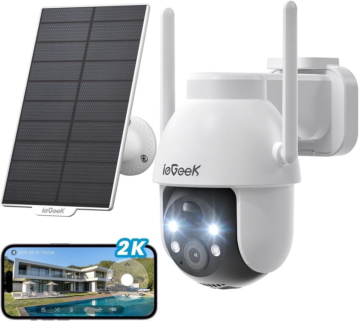 ieGeek Outdoor 3MP Wireless Security Camera Home Battery WIFi CCTV System Alexa ieGeek Outdoor 3MP Wireless Security Camera Home Battery WIFi CCTV System Alexa