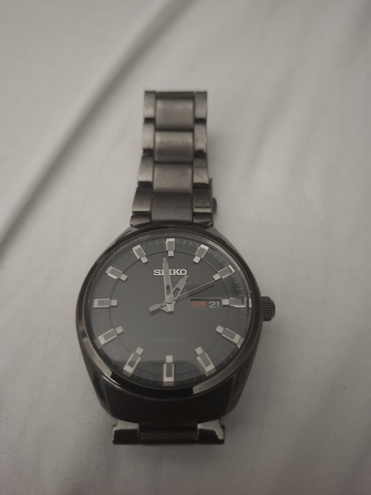 SEIKO Recraft SNKN43 Men\'s Automatic Watch Black Ion PVD Steel Day/Date 7S26... SEIKO Recraft SNKN43 Men\'s Automatic Watch Black Ion PVD Steel Day/Date 7S26...