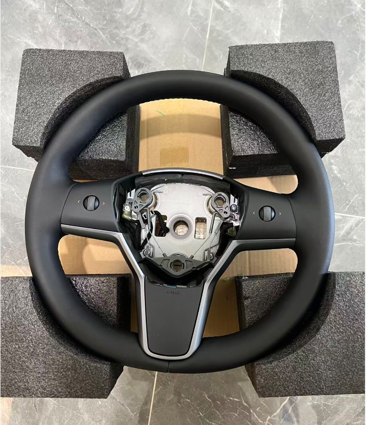 1490214-00-B Heated Leather Steering Wheel For Tesla Model 3 Model Y Replacement