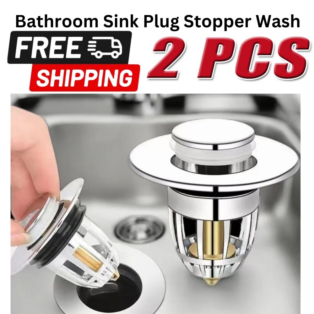 2 PCS Universal Bathroom Sink Stopper Pop-Up Drain Filter Wash Basin Core US 2 PCS Universal Bathroom Sink Stopper Pop-Up Drain Filter Wash Basin Core US