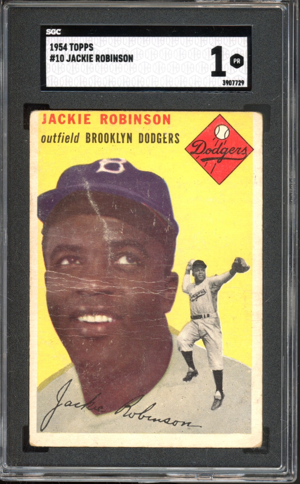 1954 Topps #10 Jackie Robinson SGC 1 Vintage HOF Baseball Card (7729) 1954 Topps #10 Jackie Robinson SGC 1 Vintage HOF Baseball Card (7729)