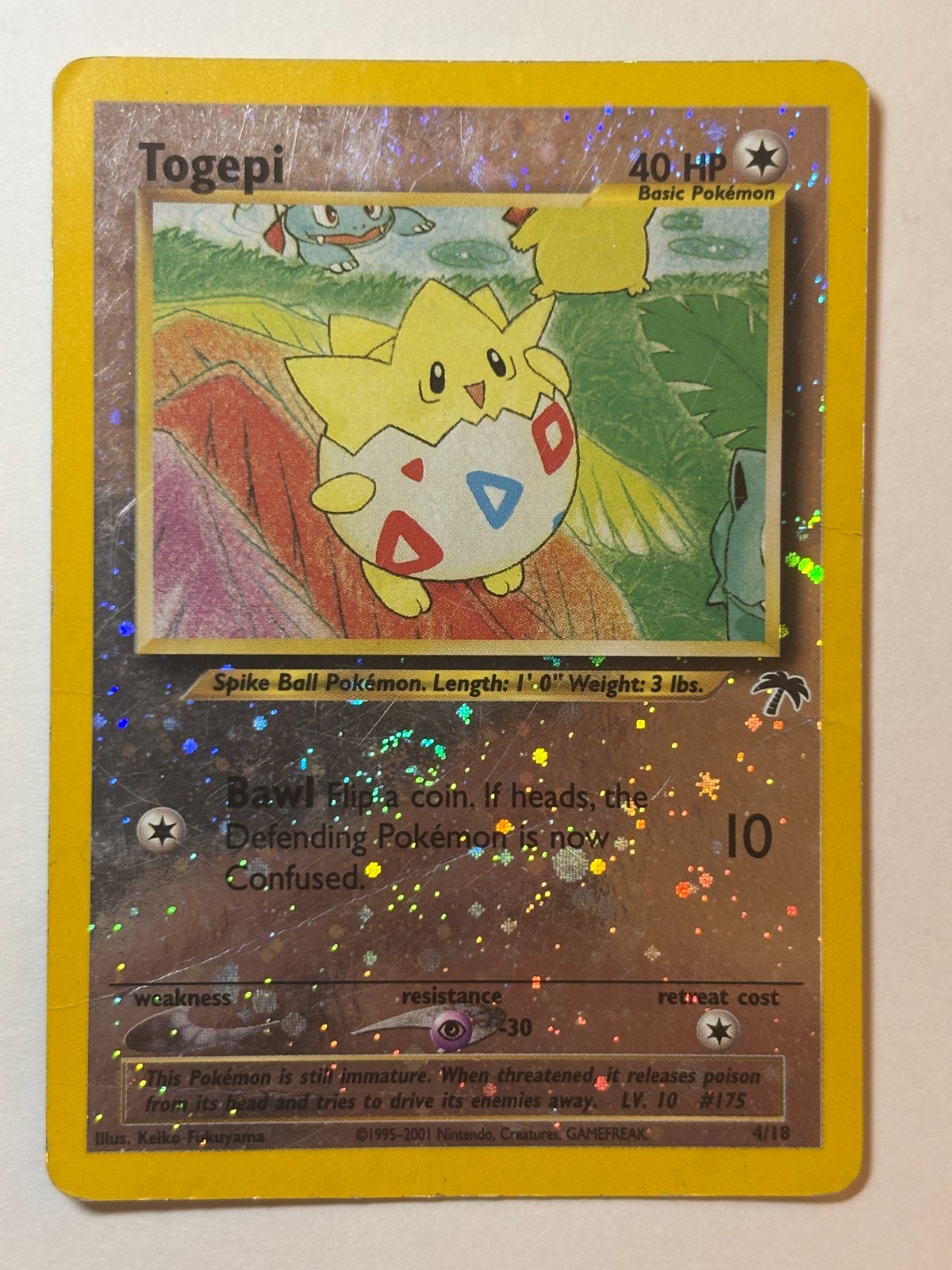 1X  TOGEPI 4/18 (2001)  Pokemon 🌴SOUTHERN  ISLANDS🌴 *HOLO (SWIRL) *