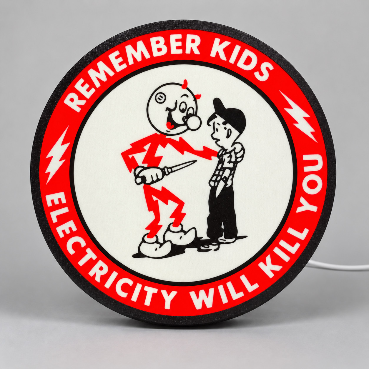 “Remember Kids” Light-Up Sign – Electrician Gift – 3D Printed