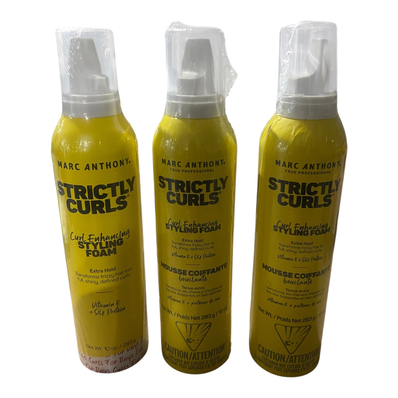 3 Pack Marc Anthony Strictly Curls Curl Enhancing Styling Foam 10 oz New